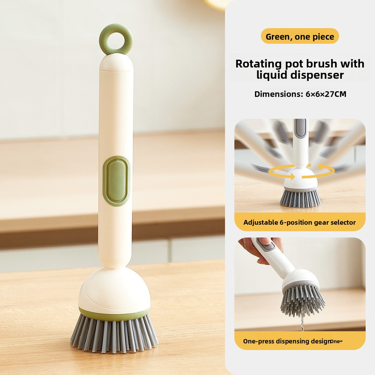 Cepillo giratorio ajustable para ollas