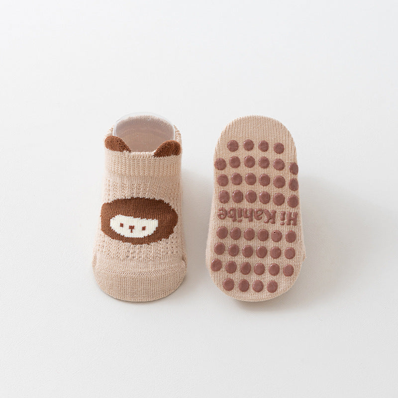 Calcetines de algodón antideslizantes con dibujos animados para bebés