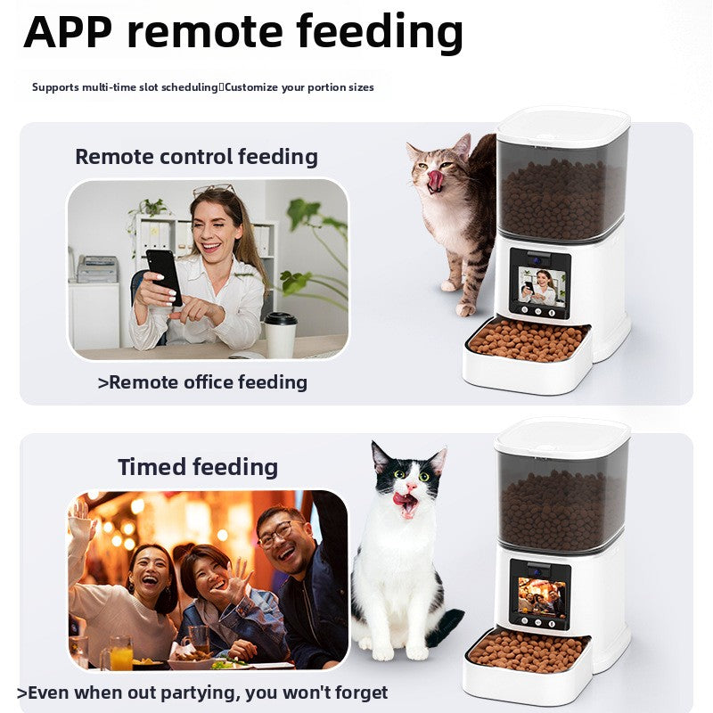 Comedero automático inteligente para mascotas con doble cámara
