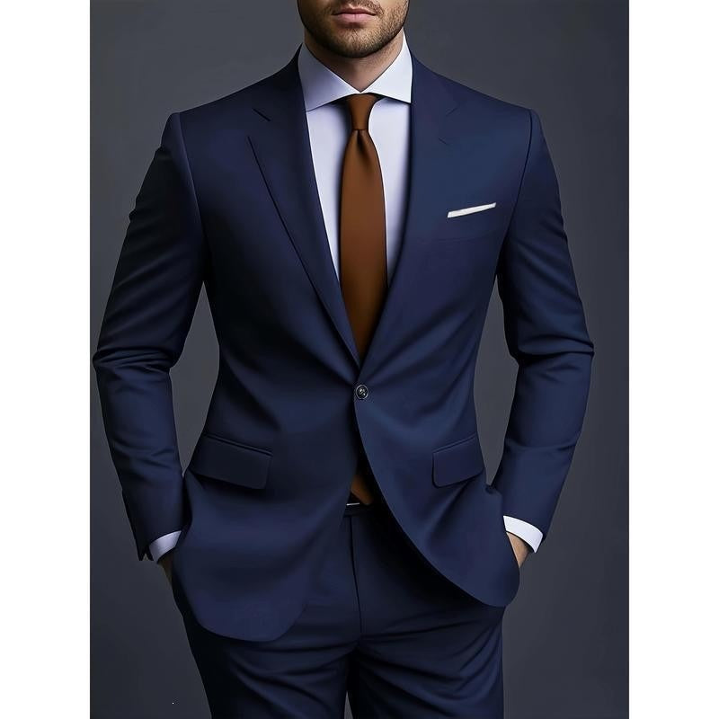 Conjunto de traje de dos piezas para hombre de corte ajustado