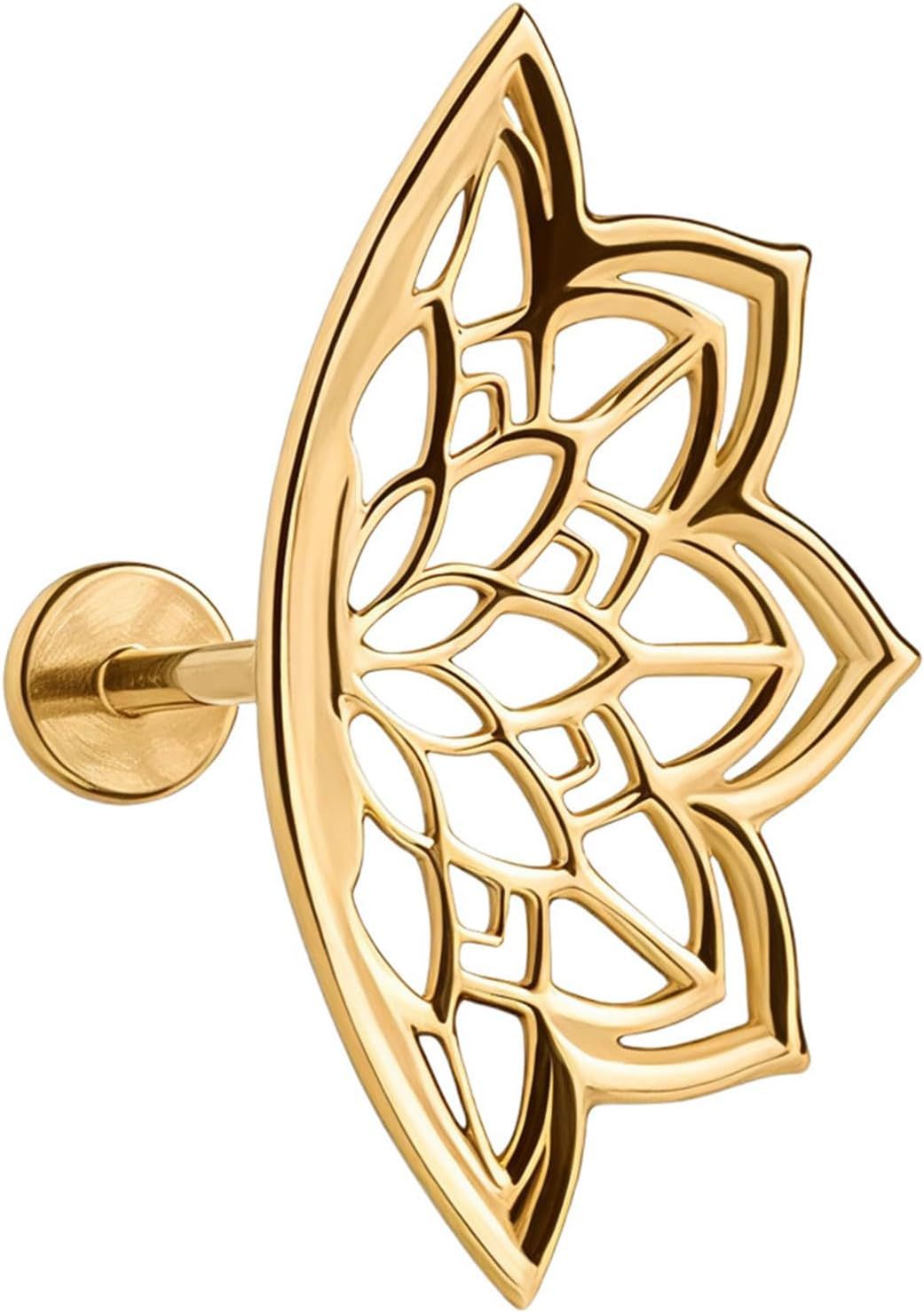 Pendientes geométricos en espiral de loto con mandala