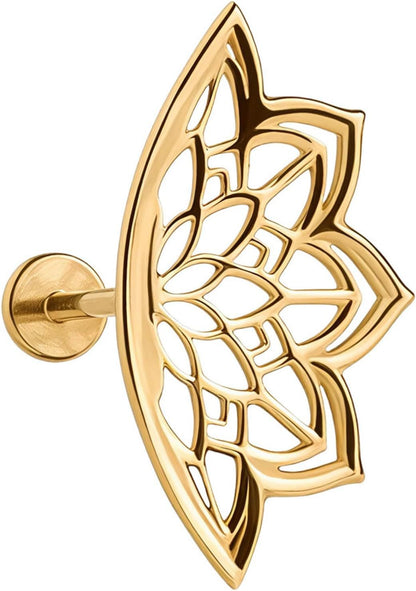 Pendientes geométricos en espiral de loto con mandala