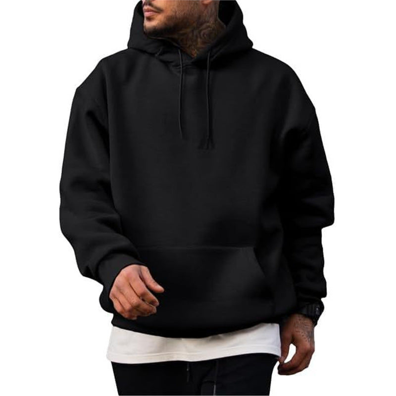Sudadera de color liso estilo americano con capucha