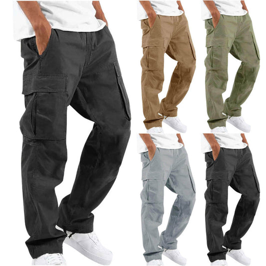 Pantalones cargo para hombre con cintura ajustable