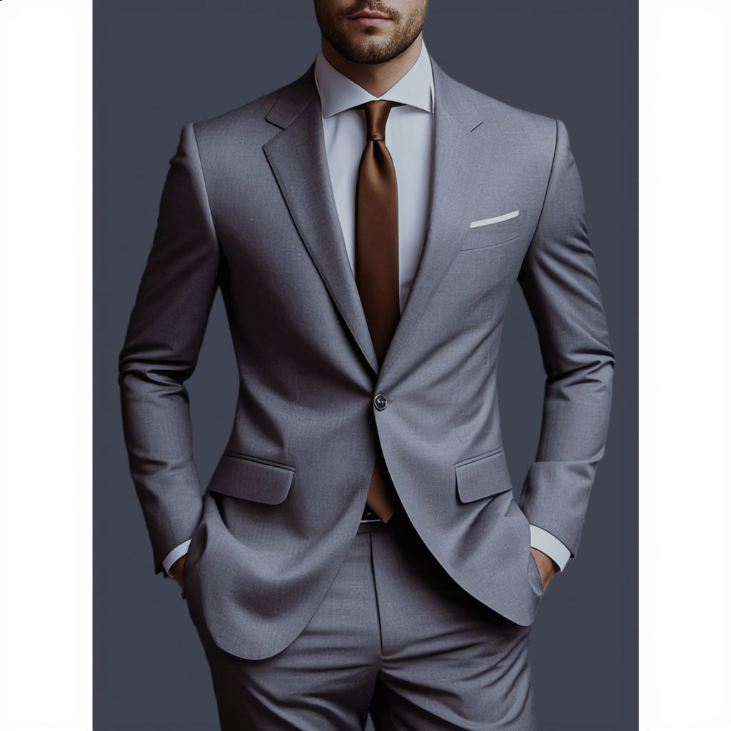 Conjunto de traje de dos piezas para hombre de corte ajustado