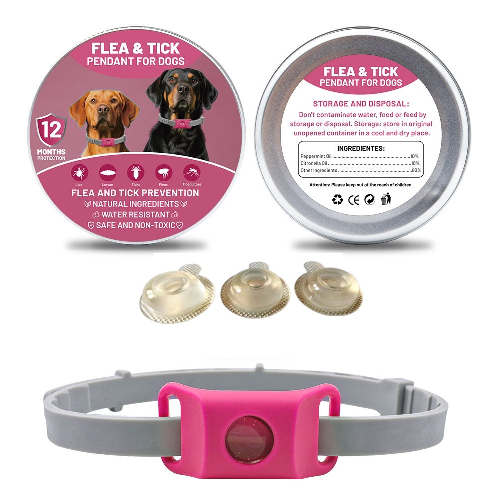 Collar repelente de mascotas ajustable de silicona con aceite esencial