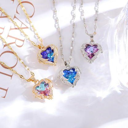 Collar de lujo para mujer con cristales azules