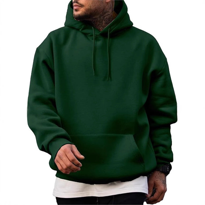 Sudadera de color liso estilo americano con capucha