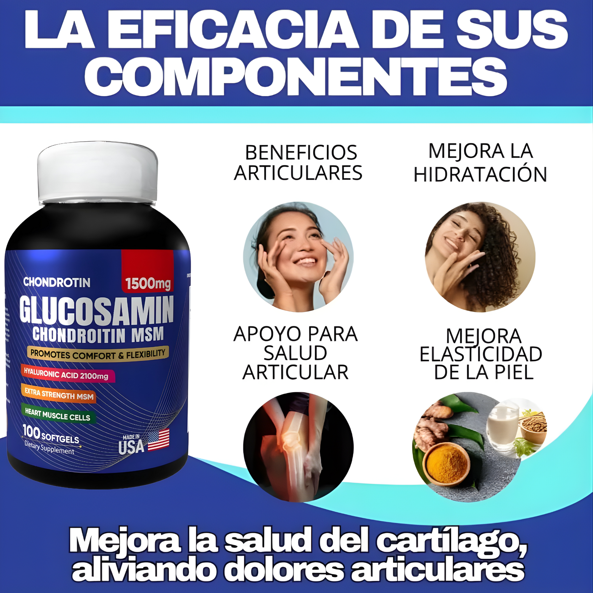 Suplemento Glucosamina Condroitina Msm