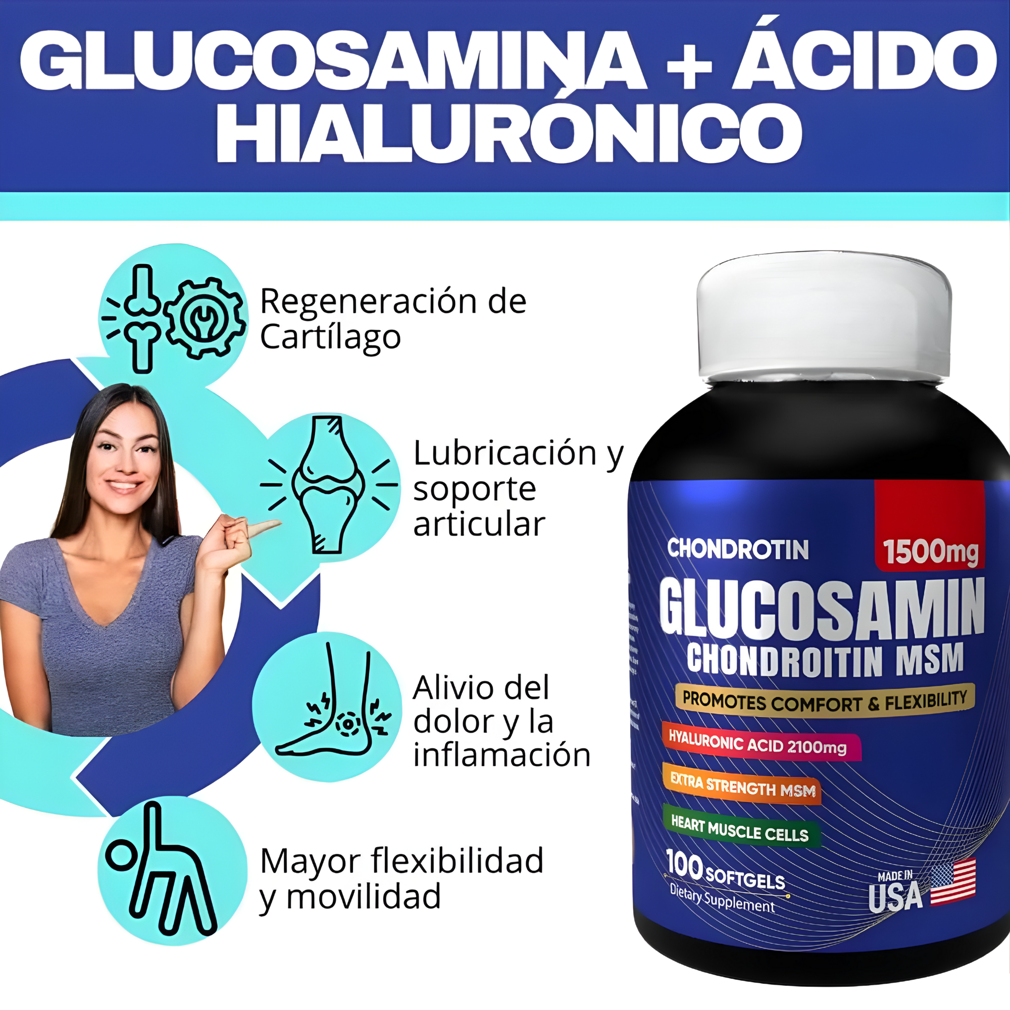 Suplemento Glucosamina Condroitina Msm