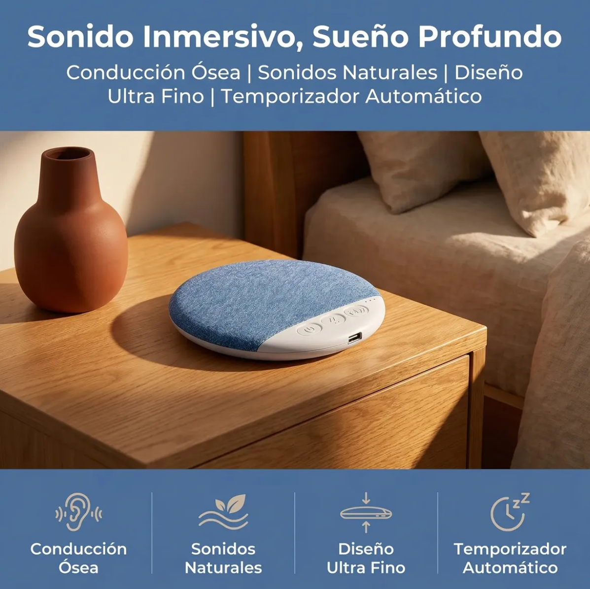 Bocina Tipo Almohada Bluetooth Dormir