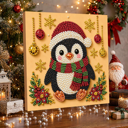 Christmas Diamond Painting DIY Set with Santa Claus and Reindeer Design