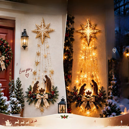 Decoración navideña con luces LED colgantes