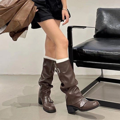 Botas vaqueras de punta redonda