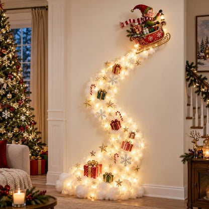 Lámpara de pared con diseño de rastro mágico navideño