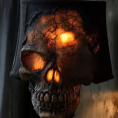 Lámpara decorativa con forma de calavera de piedra volcánica