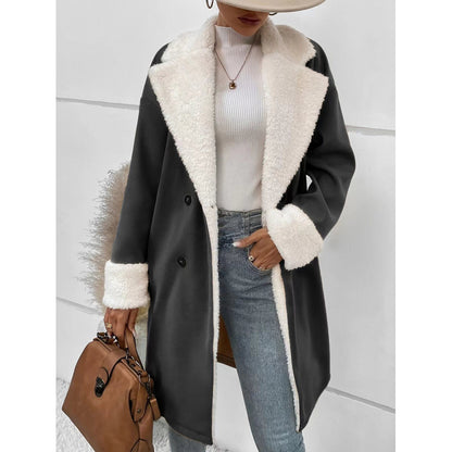 Abrigo de invierno para mujer de mezcla de lana