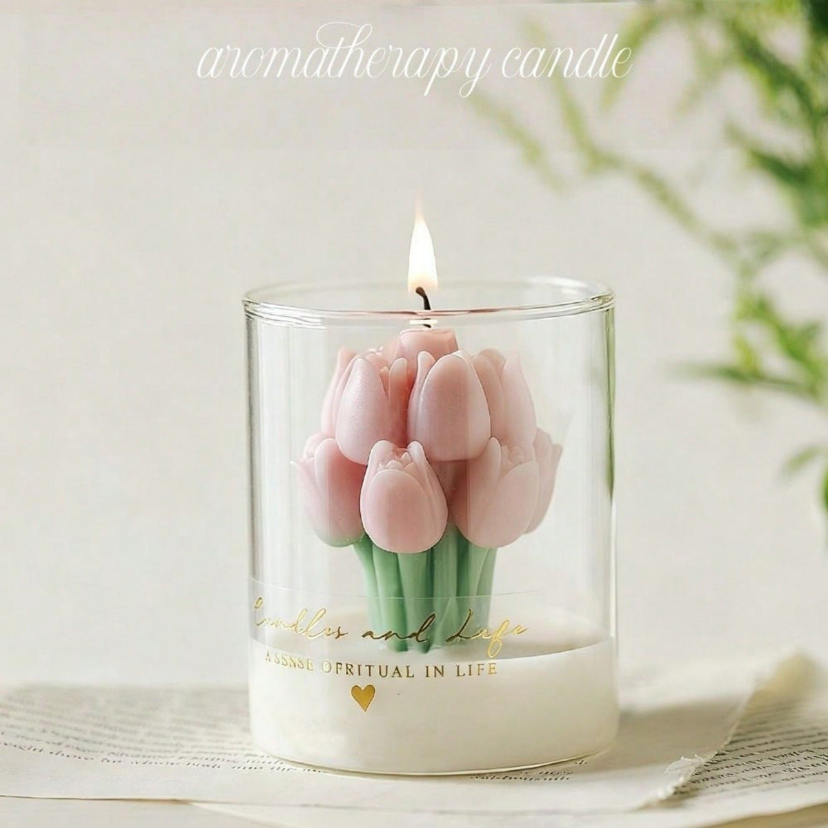 Velas aromáticas con forma de tulipán