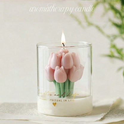 Velas aromáticas con forma de tulipán