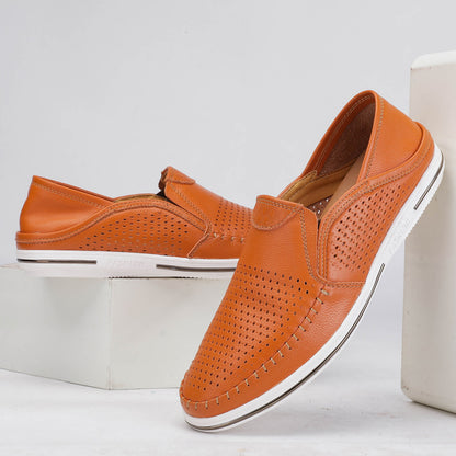 Mocasines de piel autentica, sin cordones transpirables