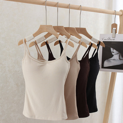 Women's Removable Chest Pad Backless Vest
