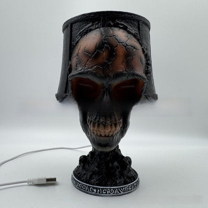 Lámpara decorativa con forma de calavera de piedra volcánica