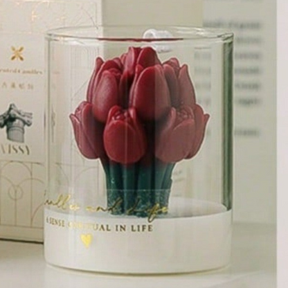 Velas aromáticas con forma de tulipán