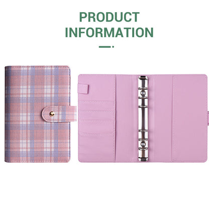 Cuaderno planificador de presupuesto de hojas sueltas con estampado a cuadros de lona