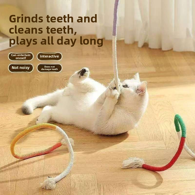 Juguete de cuerda para masticar para gatos, que favorece la salud dental