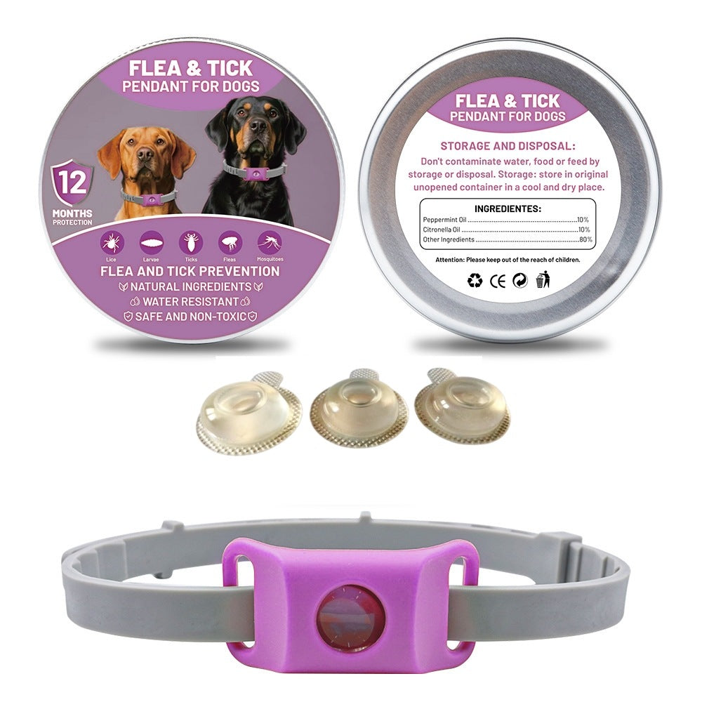 Collar repelente de mascotas ajustable de silicona con aceite esencial