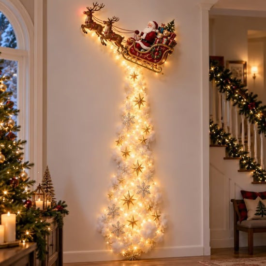 Lámpara de pared con diseño de rastro mágico navideño