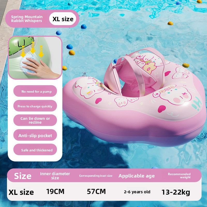 Flotador inflable para bebés con toldo, parasol y soporte antivuelco para las axilas