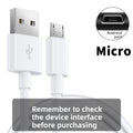 Cable USB de carga rapida de longitud extendida para dispositivos Android y Tipo-C