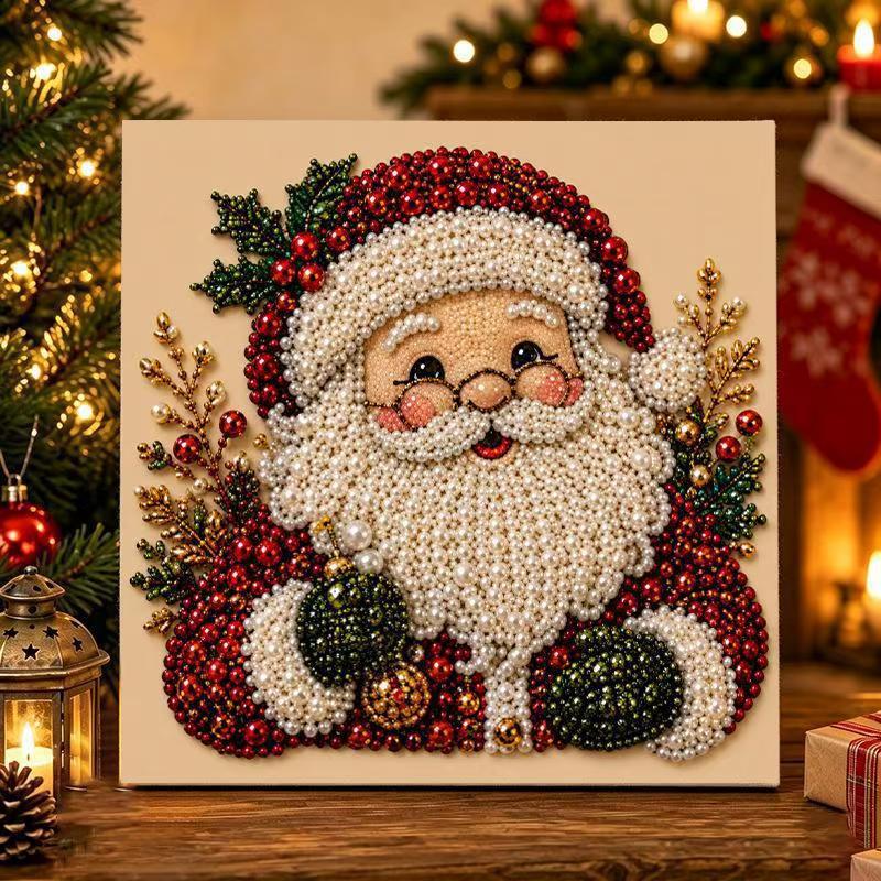 Christmas Diamond Painting DIY Set with Santa Claus and Reindeer Design