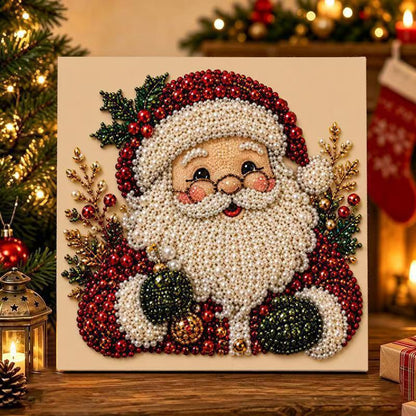 Christmas Diamond Painting DIY Set with Santa Claus and Reindeer Design