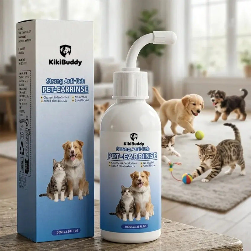 Solución limpiadora de oídos para mascotas con fórmula antibacteriana