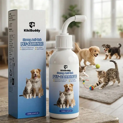 Solución limpiadora de oídos para mascotas con fórmula antibacteriana