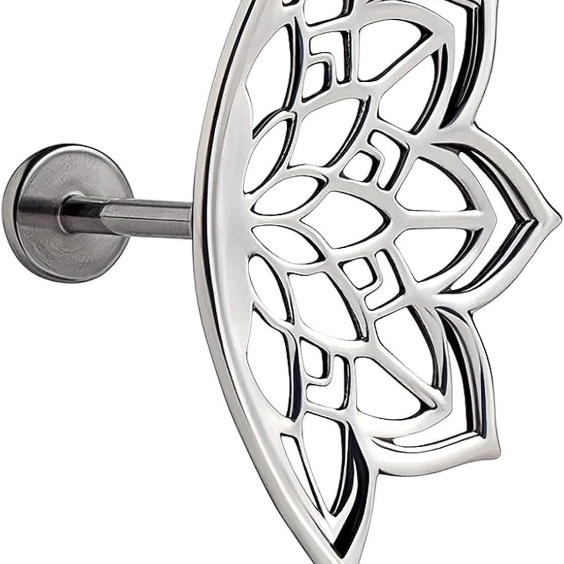 Pendientes geométricos en espiral de loto con mandala