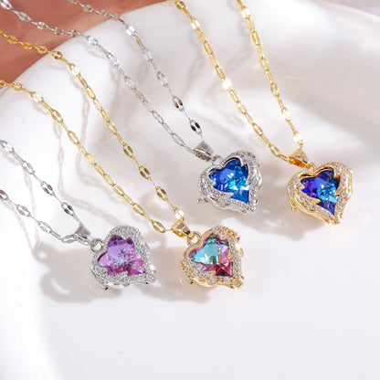 Collar de lujo para mujer con cristales azules