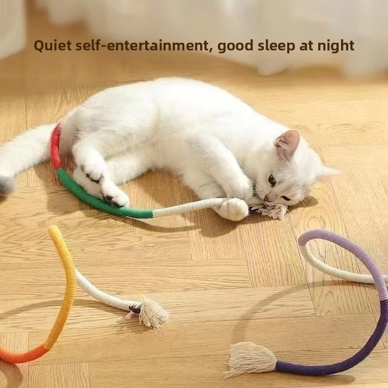 Juguete de cuerda para masticar para gatos, que favorece la salud dental