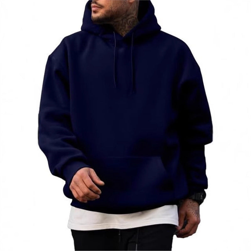 Sudadera de color liso estilo americano con capucha