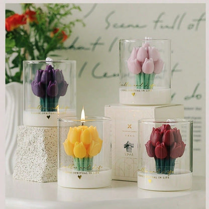 Velas aromáticas con forma de tulipán
