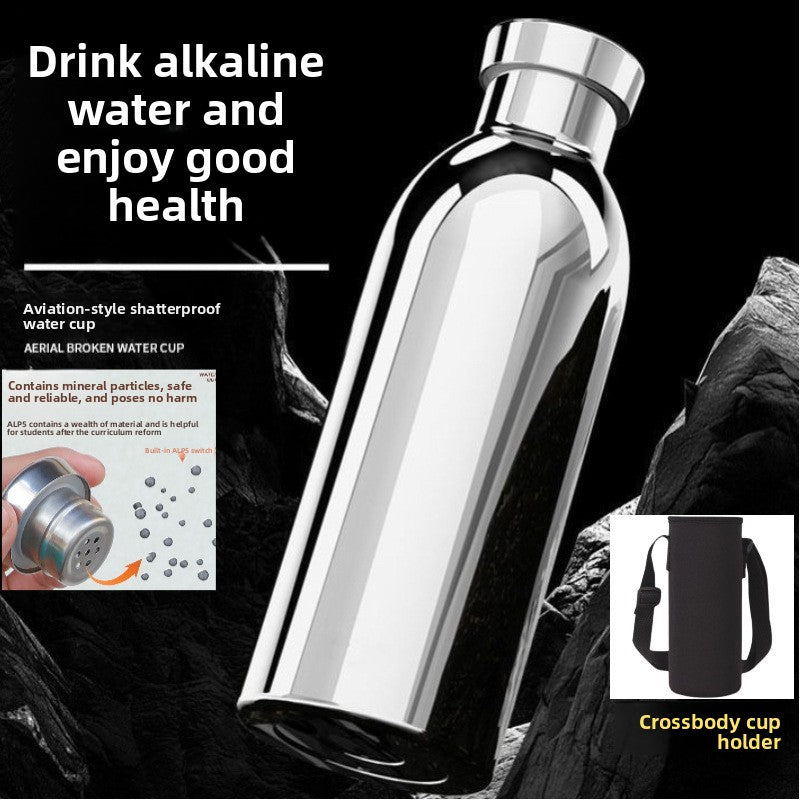 Vaso de acero inoxidable con aislamiento al vacío para generar agua mineral alcalina