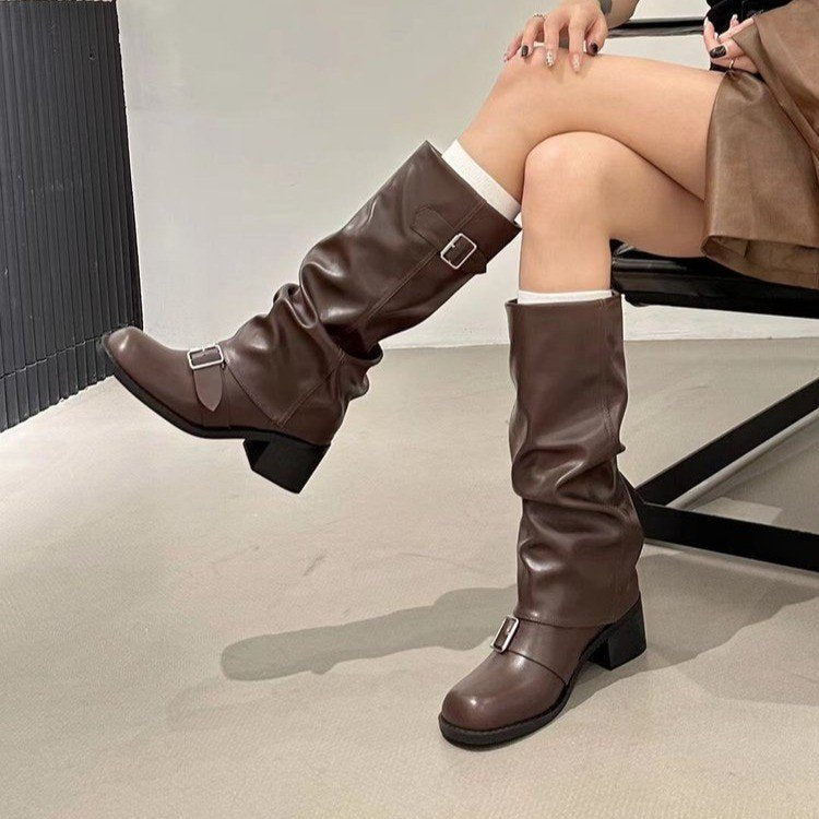 Botas vaqueras de punta redonda