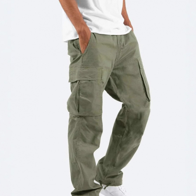 Pantalones cargo de hombre con cordón ajustable