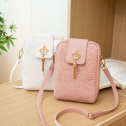 Bolso bandolera para teléfono de PU con relieve