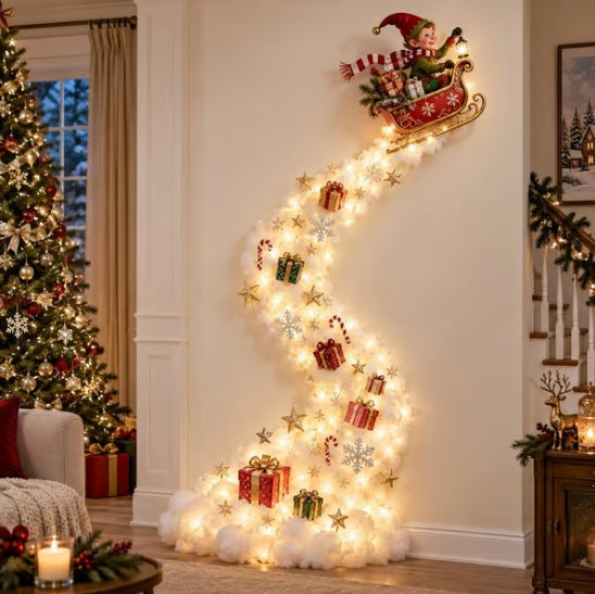 Lámpara de pared con diseño de rastro mágico navideño