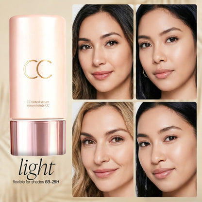 Base de maquillaje líquida que cambia de color, corrector ligero, sérum CC que ajusta el color