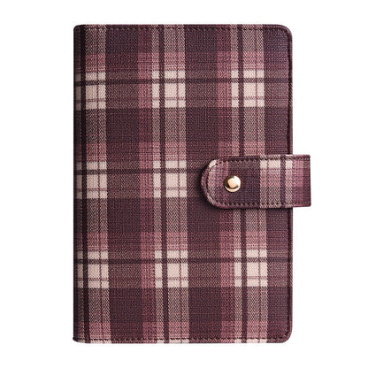 Cuaderno planificador de presupuesto de hojas sueltas con estampado a cuadros de lona