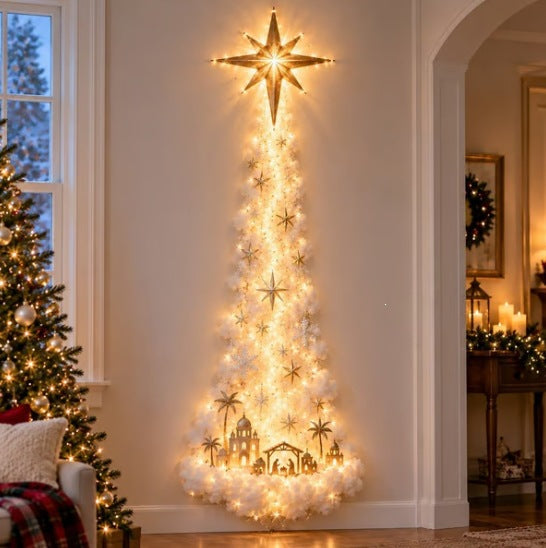 Lámpara de pared con diseño de rastro mágico navideño